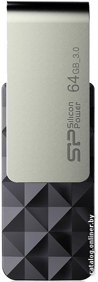 64 Gb USB3.0 Silicon Power Blaze B30 (SP064GBUF3B30V1K), Black-Silver