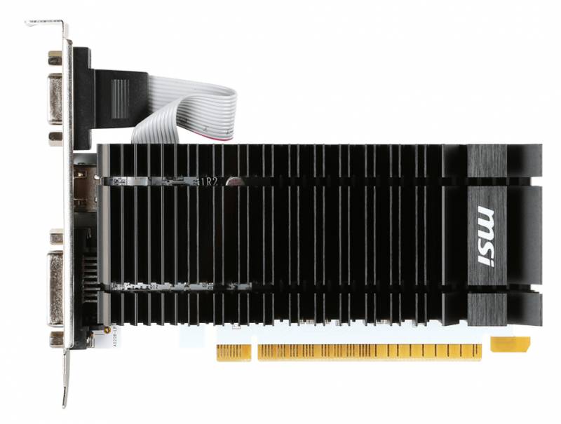 NVIDIA GeForce MSI GT730 (N730K-2GD3H/LP) 2GB DDR3 (64bit, Heatsink, 902/1600MHz) VGA DVI HDMI RTL