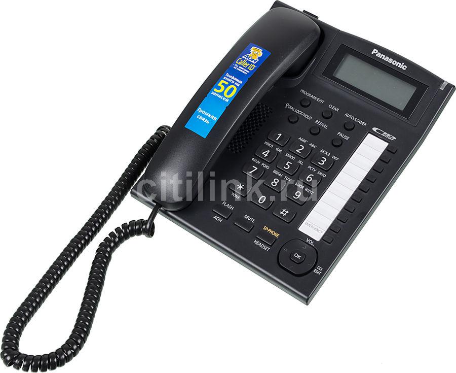 Телефон проводной Panasonic KX-TS2388RUB, Black RTL