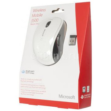 Mouse Wireless Microsoft Wireless Mobile Mouse 3500 (GMF-00294) 2кн.+скр., бело-черный, USB, RTL
