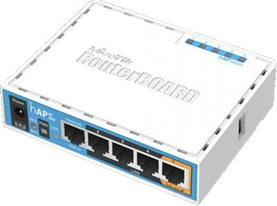 Wireless Router MikroTik hAP ac lite RB952Ui-5ac2nD (WiFi + 4 порта LAN 100Мбит/сек. + 1 порт WAN 100Мбит/сек.) RTL