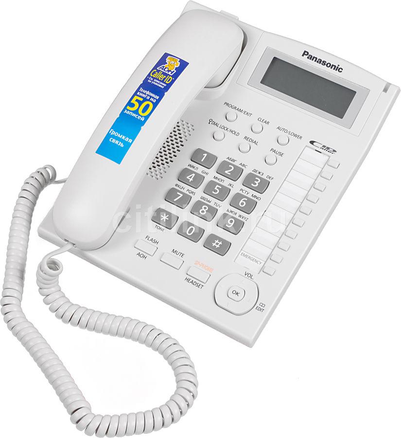 Телефон проводной Panasonic KX-TS2388RUW, белый RTL