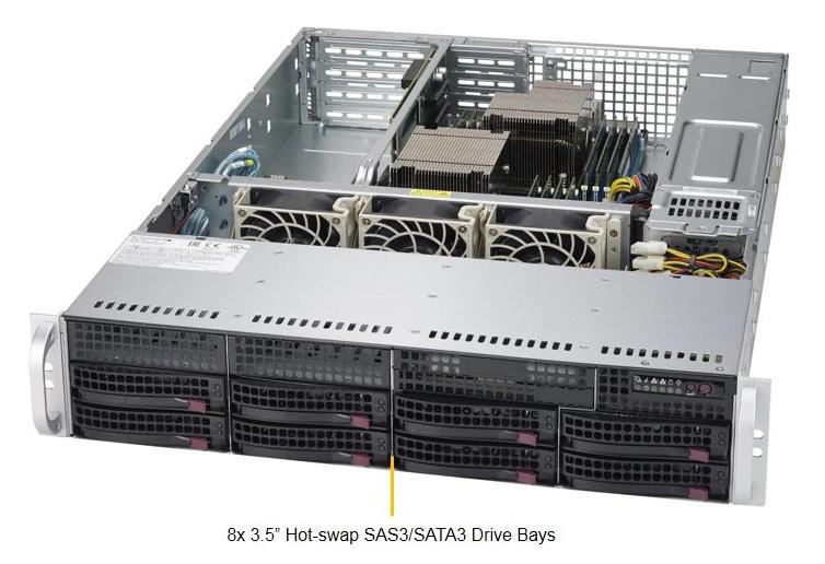 Платформа Supermicro SuperServer SYS-6028R-WTR (2xSocket2011-v3, iC612, 16xDDR4, SATA III, RAID, 4xPCI-E 3.0, VGA, 2x1Гбит LAN, IPMI, USB3.0, 740Вт red.)