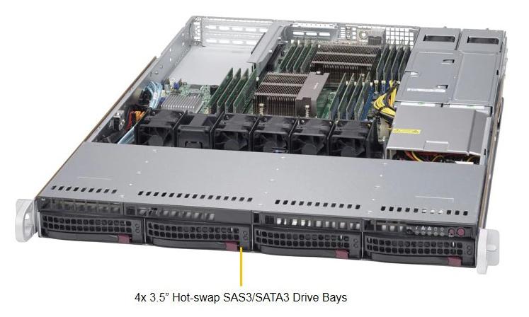 Платформа Supermicro SuperServer SYS-6018R-WTR (2xSocket2011-v3/v4, iC612, 16xDDR4, 4xHS 3.5" SATA III, RAID, 2xPCI-E x16 + 1xPCI-E x8, VGA, 2x1Гбит LAN, IPMI, USB3.0, 700Вт red.)
