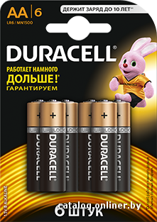Батарейка Duracell LR6/MN1500 (1.5В AA (цена за шт, отгрузка кратно 12шт)) RTL