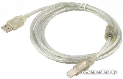 Кабель USB 2.0 A-B 1,8m Gembird (CCF-USB2-AMBM-TR-6) w/ferrite  transparent