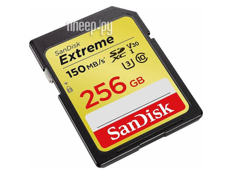 SD 256 Gb SanDisk Class 10 V30 UHS-I U3 Extreme 150MB/s SDSDXV5-256G-GNCIN