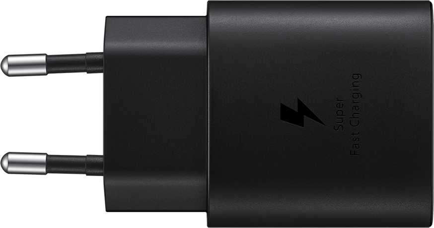 Зарядное устройство Samsung USB Type-C 3A, 25Вт (USB Type-C порт, без кабеля), чёрное (EP-TA800NBEGRU)