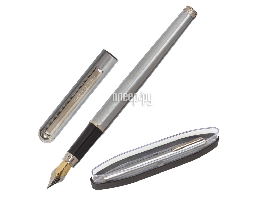 Ручка перьевая Brauberg Larghetto корпус Silver, стержень Blue 143475