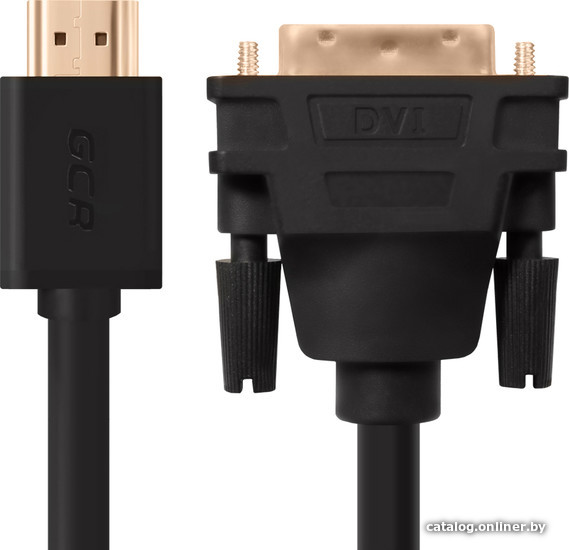 Кабель Greenconnect HDMI-DVI 5.0m черный, OD7.3mm, 28/28 AWG, позолоченные контакты, 19pin AM / 24+1M AM double link, GCR-HD2DVI1-5.0m