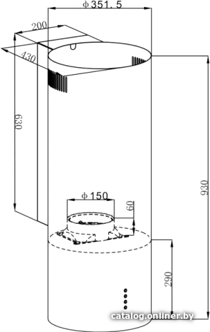 Кухонная вытяжка HOMSair ART 1050WL 35 черный