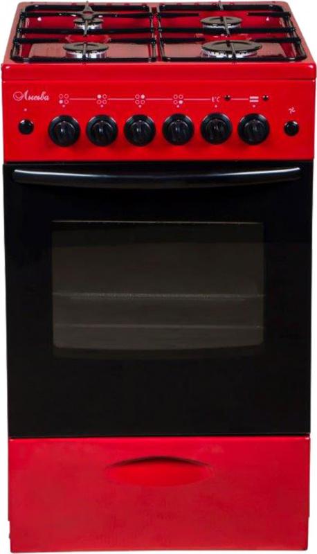 Кухонная плита Лысьва ГП 400 МС-2У вишневый, стеклянная крышка