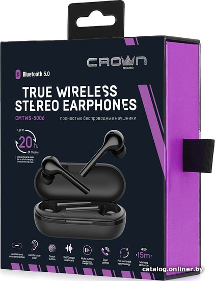 Наушники Crown CMTWS-5006 black