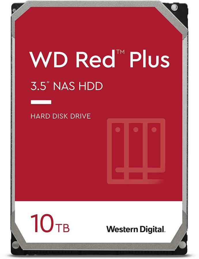 HDD 3.5" SATA-III WD 10TB Red Plus (WD101EFBX) 7200RPM 256Mb 6Gb/s