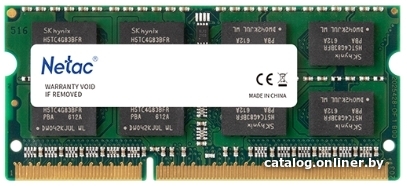 SO-DIMM DDR III 4096MB PC-12800 1600MHz Netac (NTBSD3N16SP-04)