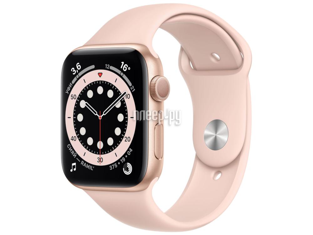 Умные часы Apple Series 6 44мм золотой / розовый песок [M00E3RU/A]