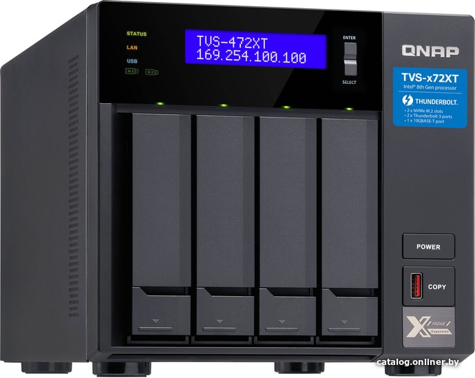 Сетевое хранилище QNAP TVS-472XT-PT-4G без дисков