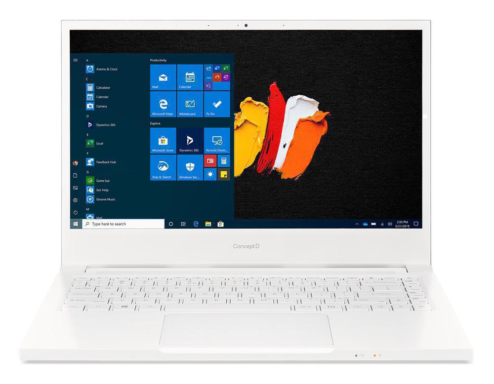 Ноутбук Acer ConceptD 3 CN314-72-74KE 14" IPS Intel Core i7 10750H 2.6ГГц 16ГБ 512ГБ SSD Intel UHD Graphics Windows 10 Professional белый NX.C5SER.003