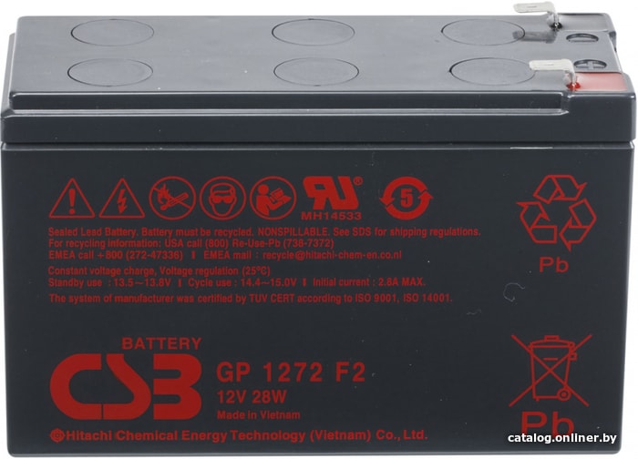 UPS Аккумулятор CSB GP1272 F2 28W 12V/7.2Ah