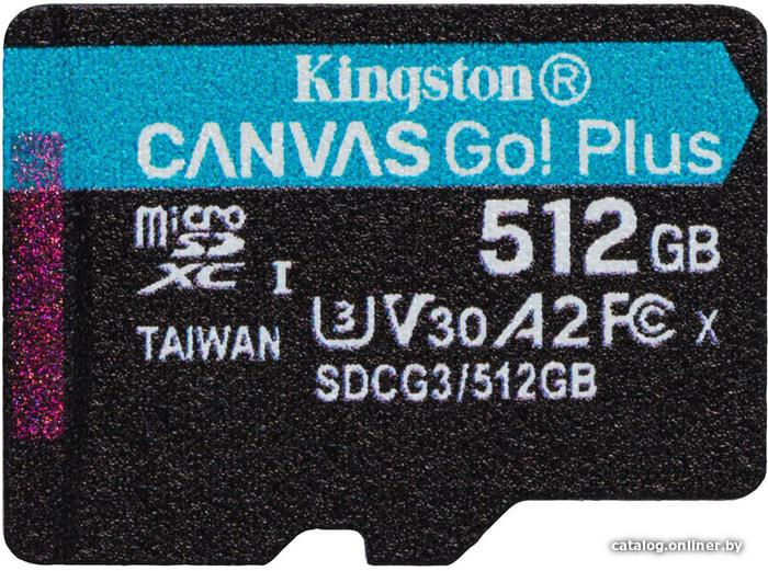 Micro SD 512 Gb Kingston Canvas Go Plus Class 10 UHS-I U3 V30 SDCG3/512GBSP