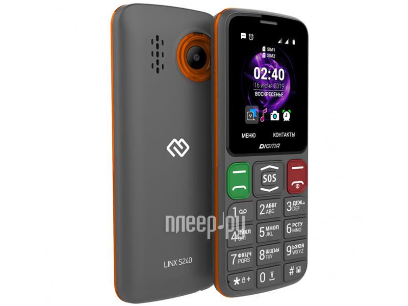 Мобильный телефон Digma Linx S240 Gray-Orange LT2060PM