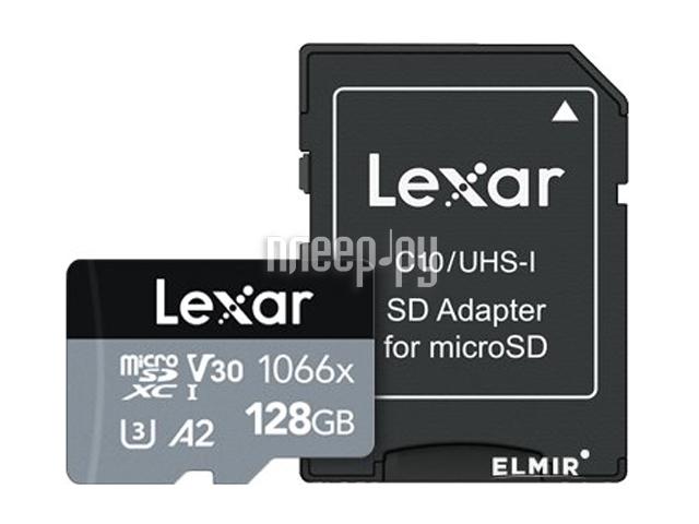 Micro SD 128 Gb Lexar Professional microSDHC/microSDXC UHS-I LMS1066128G-BNANG с переходником под SD