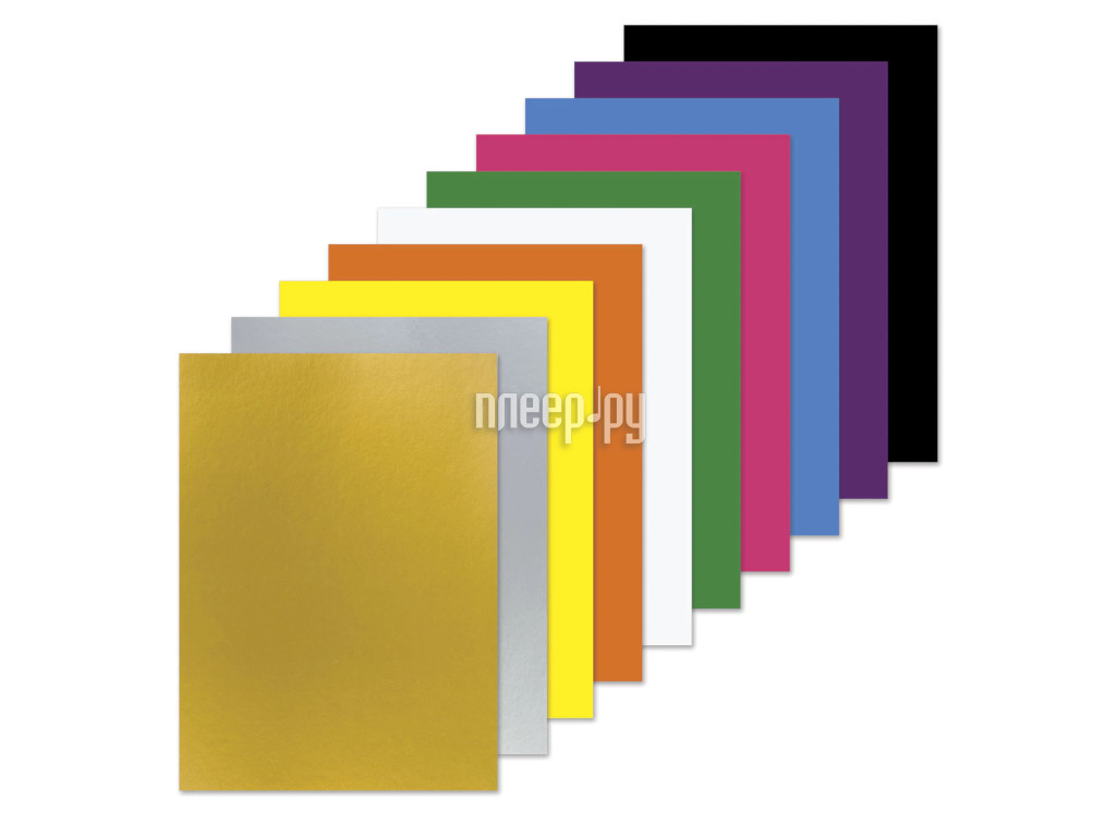Цветной картон Пифагор A4 10 листов 10 цветов 129913