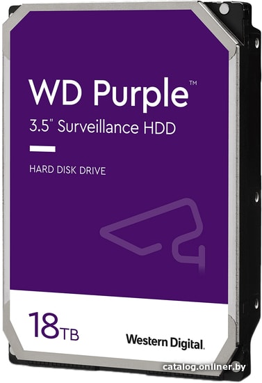 HDD 3.5" SATA-III WD 18TB Purple (WD180PURZ) 7200RPM 512Mb 6Gb/s