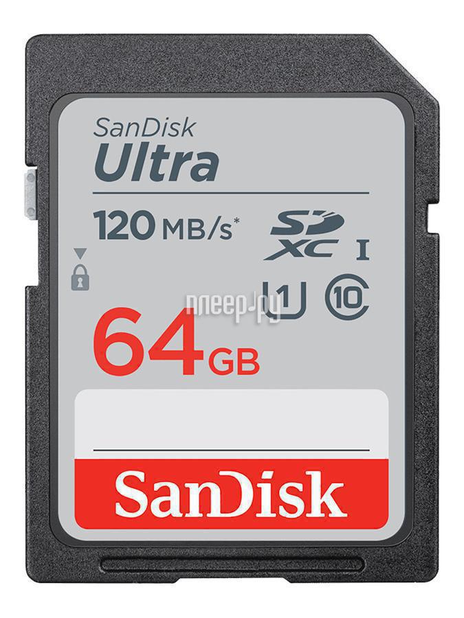 SD 64 Gb SanDisk Class 10 UHS-I Ultra SDSDUN4-064G-GN6IN SecureDigital XC RTL