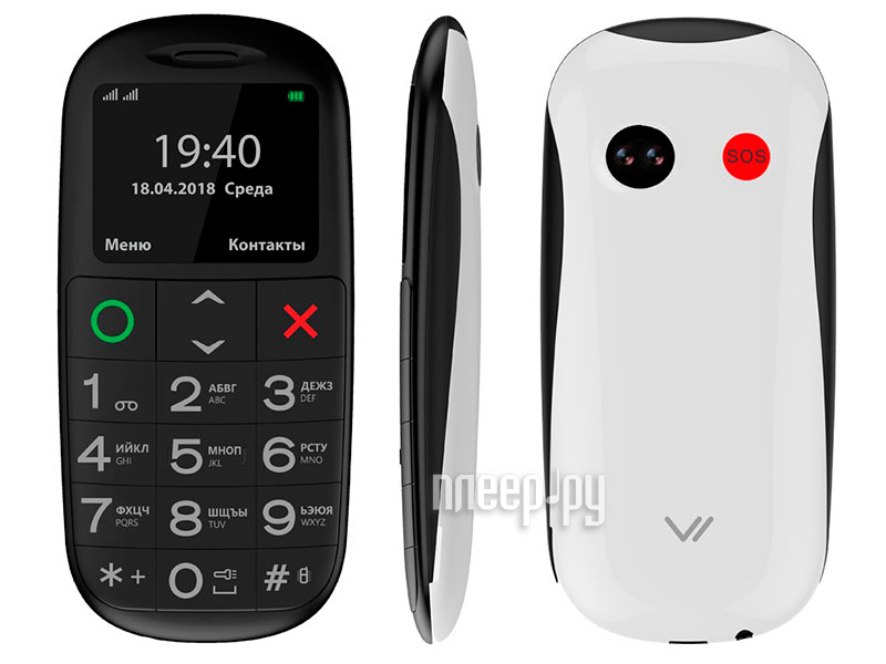 Мобильный телефон Vertex C312 Black-White