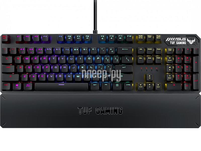 Клавиатура ASUS TUF Gaming K3 USB c подставкой для запястий черный 90MP01Q0-BKRA00