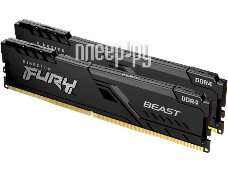 DDR4 32Gb (2*16Gb) 3200MHz Kingston FURY Beast Black CL 16T 1.35V KF432C16BB1K2/32