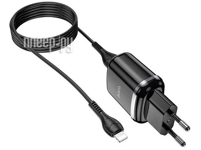 Зарядное устройство Hoco N4 Aspiring 2.4A + кабель Lightning Black (6931474731012)