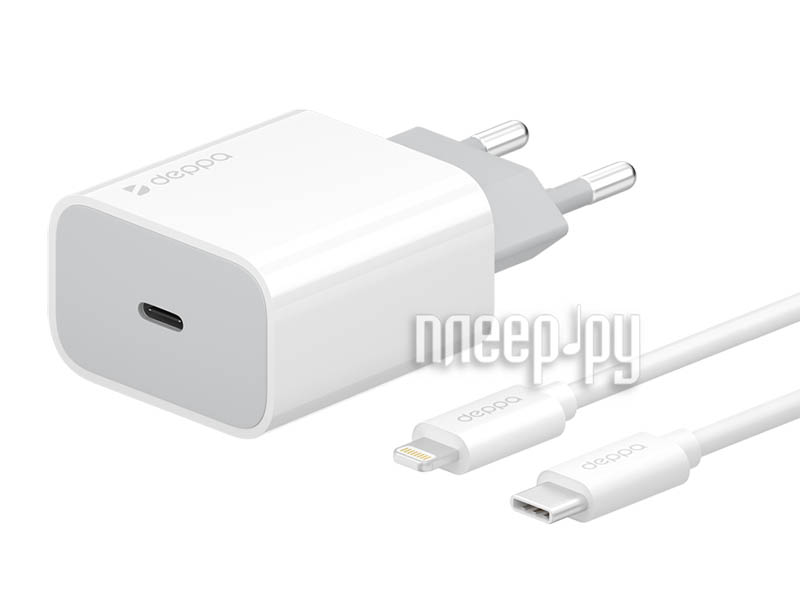 Зарядное устройство Deppa Ultra MFI Apple Lightning 18W Power Delivery White 11392