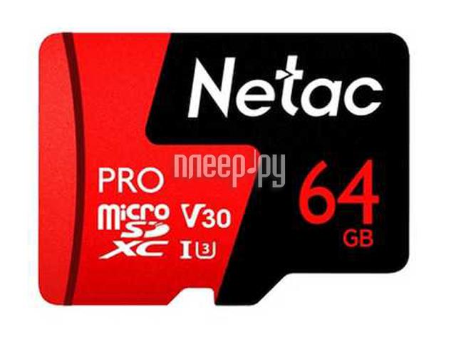 Micro SD 64Gb Netac P500 Extreme Pro MicroSDXC Class 10 A1 V30 NT02P500PRO-064G-S