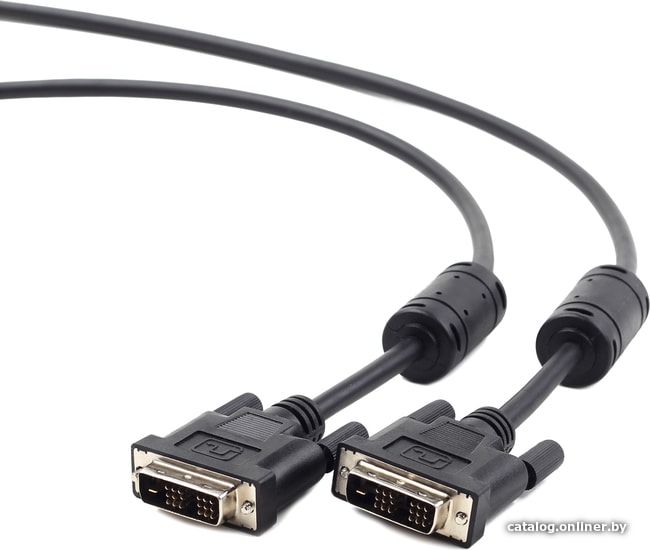 Кабель DVI-D dual link Cablexpert 1.8м (CC-DVI2L-BK-6) 25M/25M, 1.8м, CCS, черный, экран, феррит.кольца, пакет
