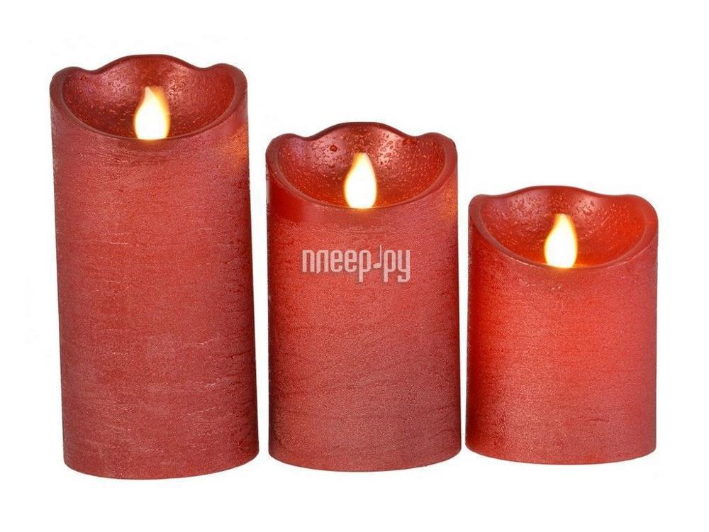 Светодиодные свечи Kaemingk Живое пламя 3шт Red 480013