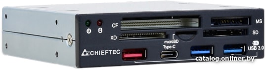 Карт-ридер Chieftec CRD-901H 3-х USB 3.0 1x USB 3.1 Type-C 5xCardReader 3.5" фронтальная панель для корпуса