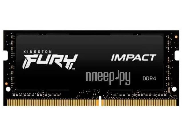 DDR4 8GB (1x8Gb) PC-25600 3200MHz Kingston Fury Impact SO-DIMM CL20 KF432S20IB/8