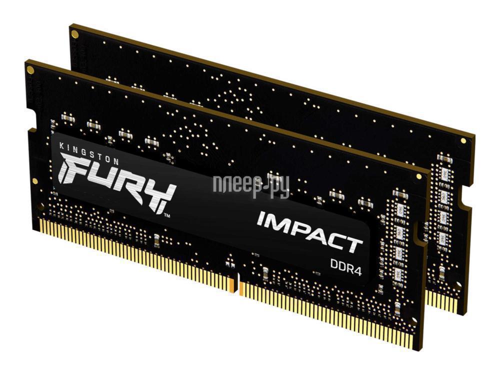 DDR4 16GB (2x8Gb) PC-25600 3200Mhz Kingston Fury Impact SoDimm CL20 KF432S20IBK2/16
