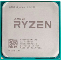 CPU Socket-AM4 AMD Ryzen 3 1200 4C/4T (YD1200BBM4KAF) 3.2/3.4GHz Boost 10MB 65W AM4 tray OEM