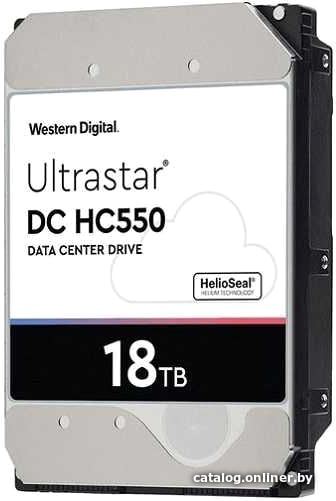 HDD 3.5" SATA-III WD 18TB Ultrastar DC HC550 (WUH721818ALE6L4) 7200RPM 512Mb 6Gb/s