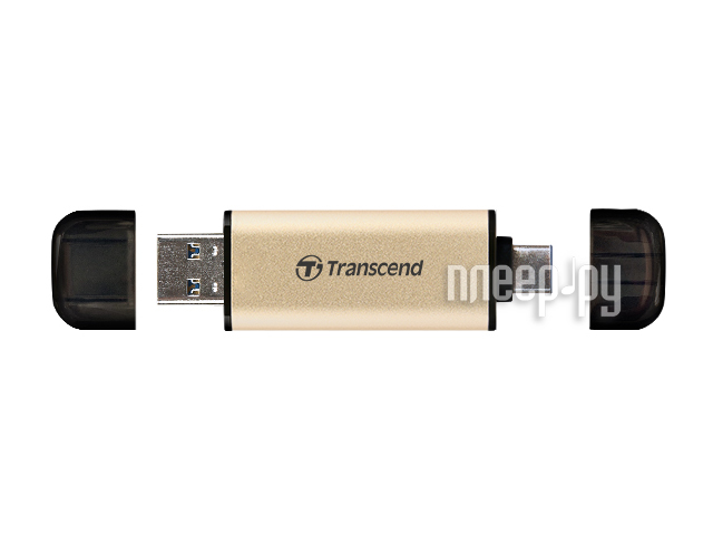 256GB USB 3.2 Transcend JetFlash 930С (TS256GJF930C) Gen 1 OTG Type-A/Type-C золотой