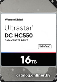 HDD 3.5" SATA-III WD 16TB Ultrastar DC HC550 (WUH721816ALE6L4) 7200RPM 512Mb 6Gb/s