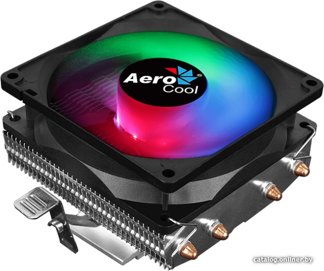 Вентилятор 90 мм Aerocool Air Frost 4 (универсальный, 125W, 25.7 dB, 1800 rpm, 90мм, 3pin, подсветка, медь+ алюминий) RTL