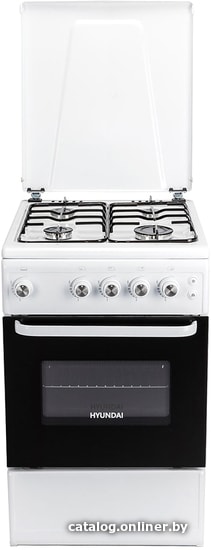 Кухонная плита Hyundai RGG213 газовая духовка металлическая крышка белый