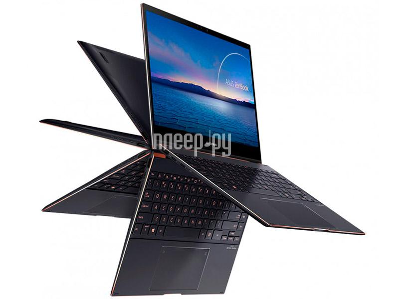Ноутбук ASUS ZenBook Flip S UX371EA-HL144T Core i5 1135G7 8Gb SSD512Gb Intel Iris Xe graphics 13.3" OLED Touch 4K (3840x2160) Windows 10 black WiFi BT Cam 90NB0RZ2-M02500