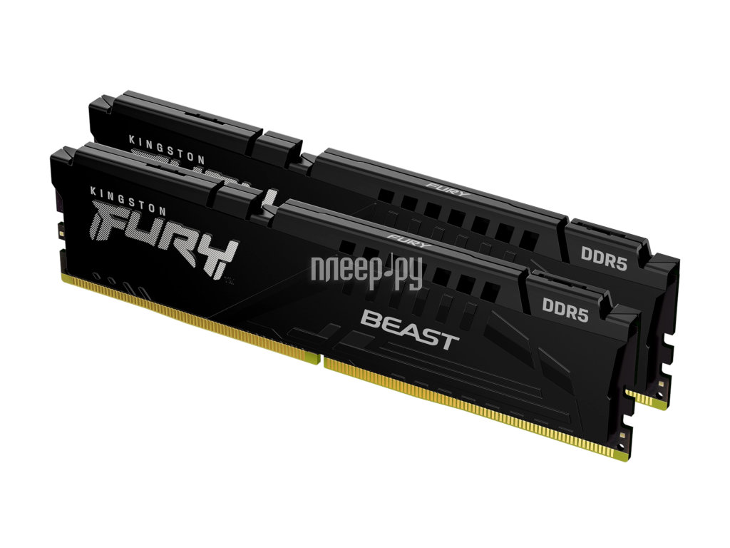 DDR5 32GB (2x16Gb) PC5-41600 5200MHz Kingston FURY Beast Black NEW (KF552C40BBK2-32) CL40 1.25V
