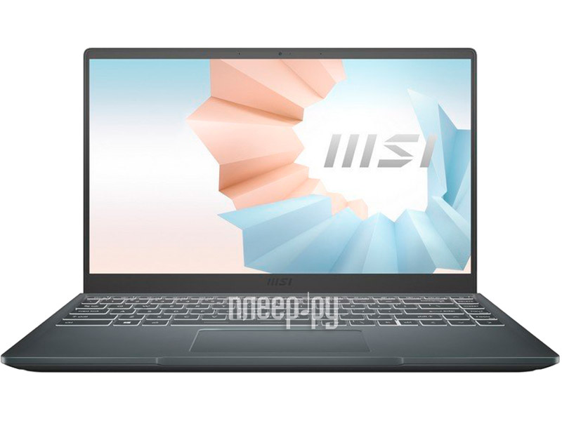 Ноутбук MSI Modern 14 B11MOU-863RU Core i7 1195G7 8Gb SSD512Gb Intel Iris Xe graphics 14" IPS FHD (1920x1080) Windows 10 dk.grey WiFi BT Cam 9S7-14D334-863