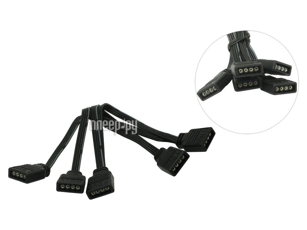 Кабель Akasa 4-pin to 4x 4-pin RGB LED Connector Multiplier Cable AK-CBLD05-40BK